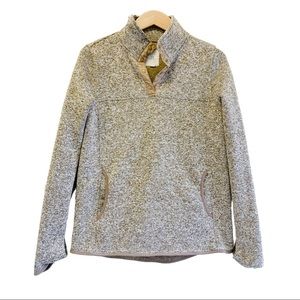 Thread Supply Brown Button Up Pullover Sweater with Pockets